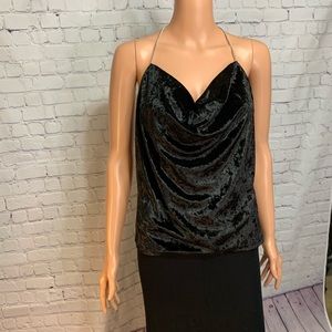 Essue NWT new year’s Velvet Top w/silver crystals size small